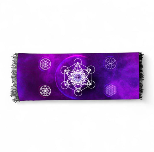 Metatron’s Cube Purple Space Pashmina
