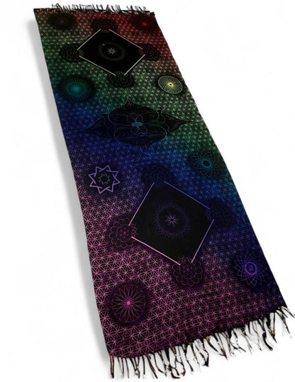 Rainbow Sacred Geometry Pashmina